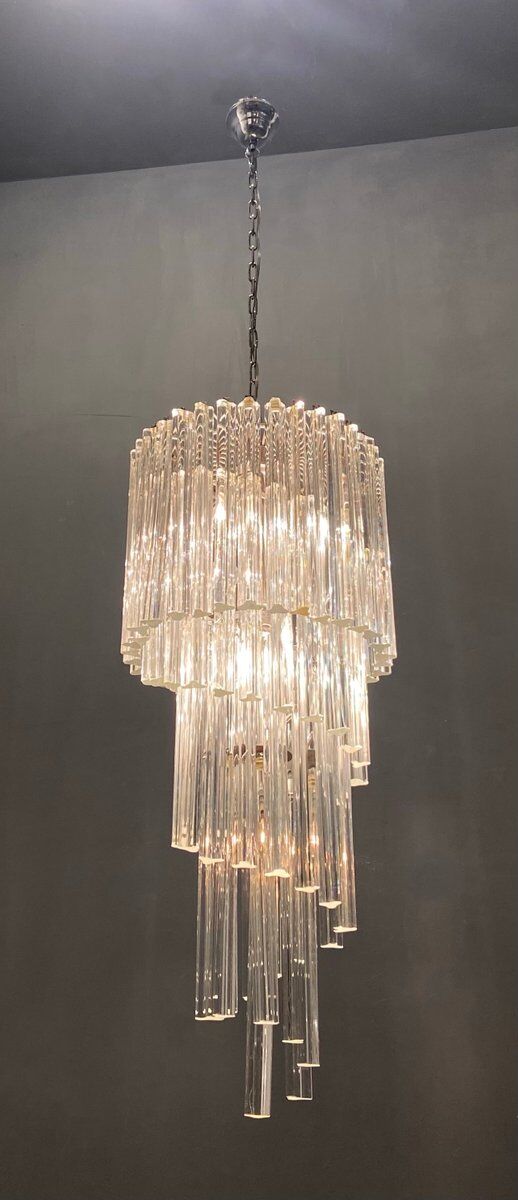 Italian murano prism spiral chandelier