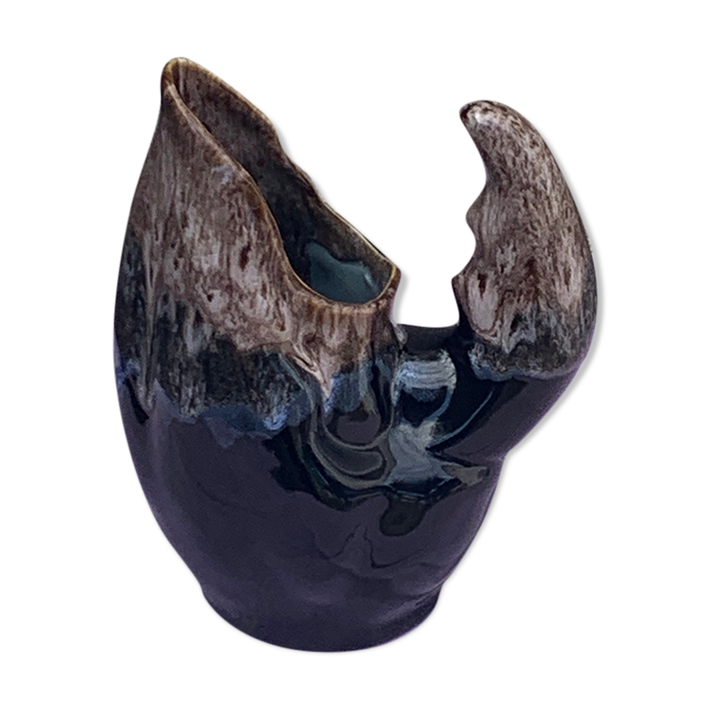 Vintage and numbered glazed ceramic decanter