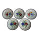 Set of five old hollow plates in glazed ceramic, nineteenth century, 23 cm