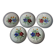Set of five old hollow plates in glazed ceramic, nineteenth century, 23 cm