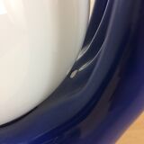 Blue ceramic hand lamp 70s and globe opaline