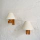 Set of wall sconces in pine, Modern Scandinavian style by Uno Dahlen for Aneta, 1970s.