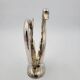 Swan letter holder in silver metal