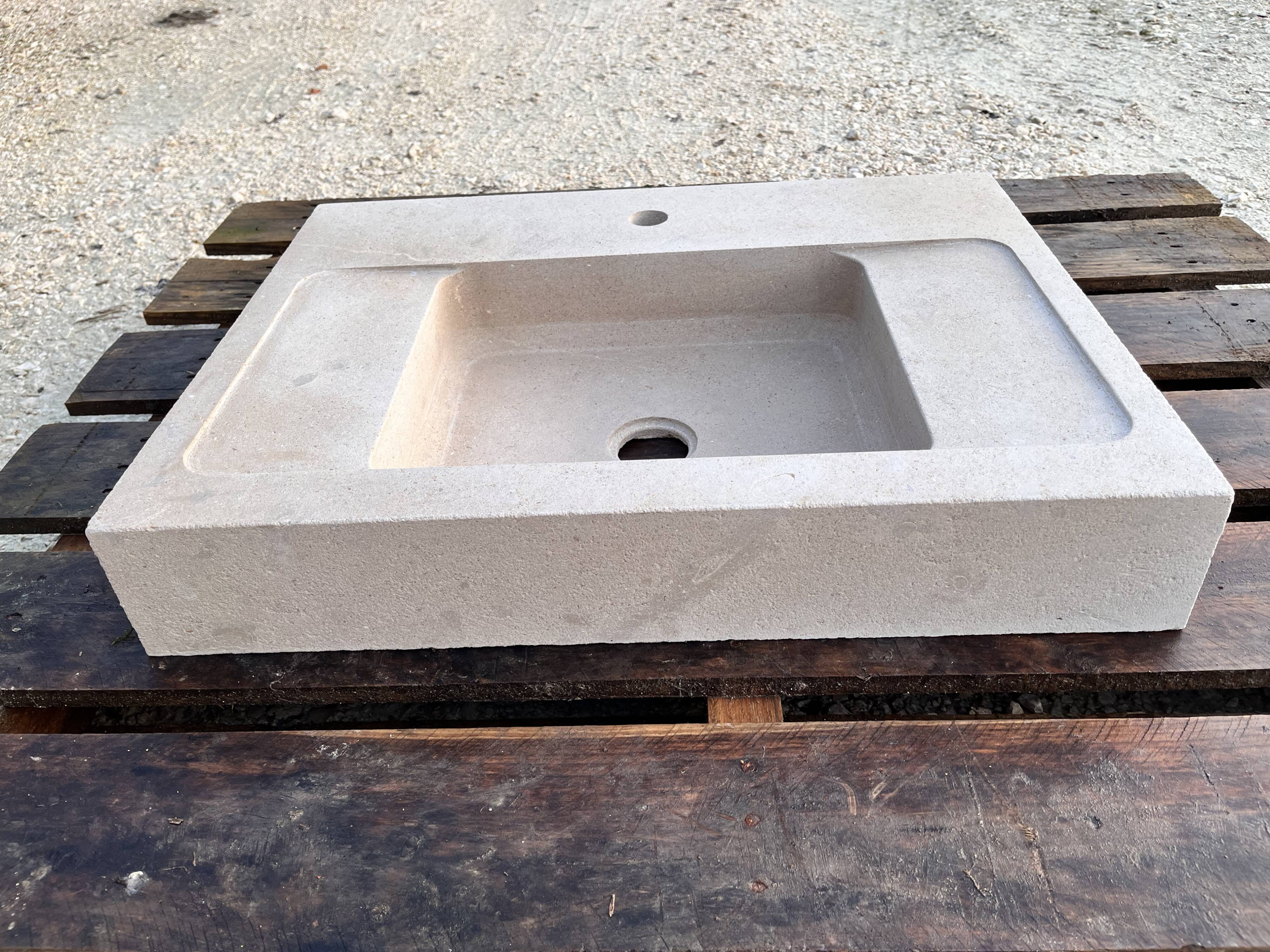 Molded stone sink