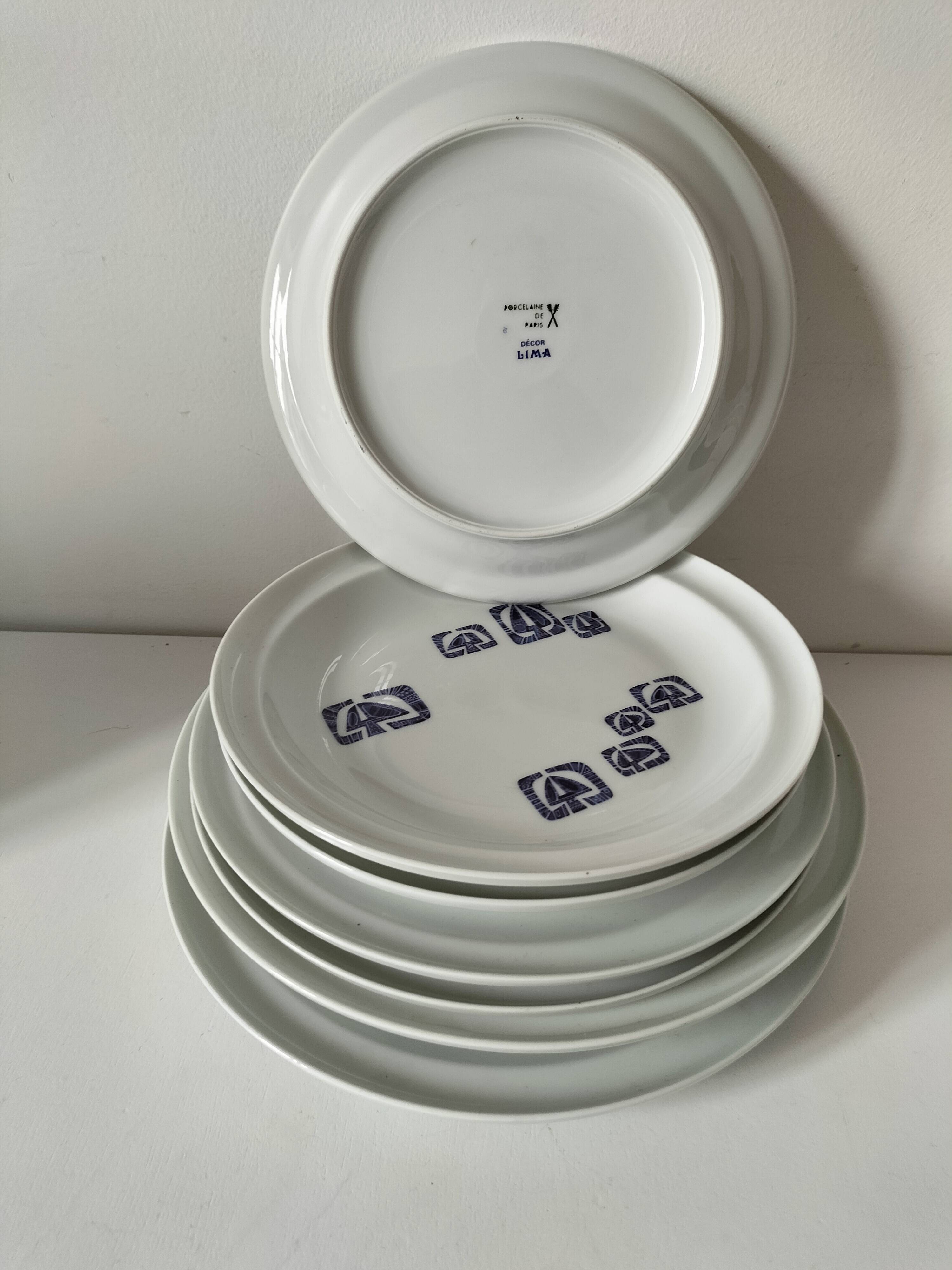 Porcelain set from Paris, Lima decoration – 7 pieces, 1970