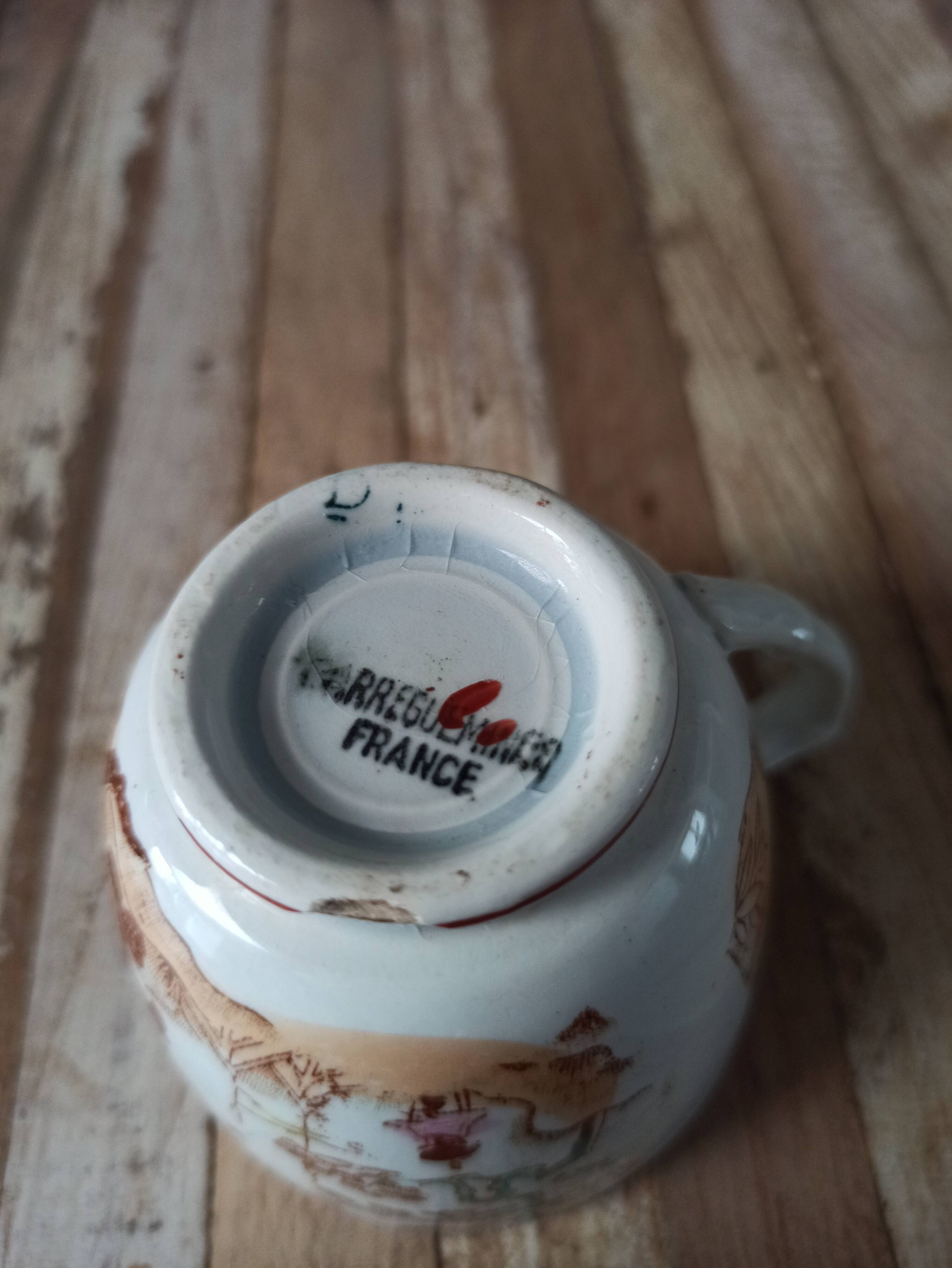 Sarreguemines porcelain cups