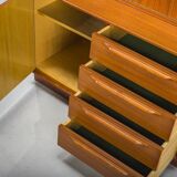 Large Vintage Bookcase with Bar in Teak by Heinrich Riestenpatt, 1960s