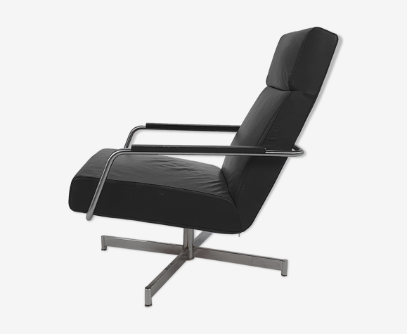 Chaise longue pivotante en cuir « Optie » de Type Hollandais par Harvink, années 1990