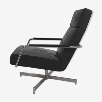 Dutch Design Leather Swivel "Optie" Lounge Chair by Harvink, 1990s