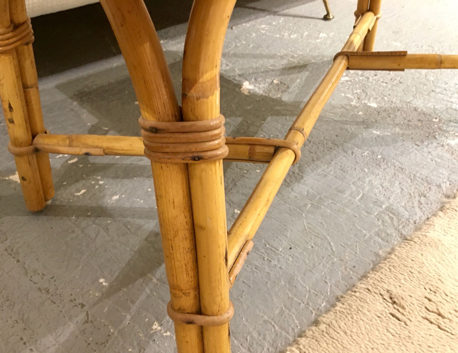 Ceramic and rattan coffee table