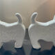 Pair of Scottish vintage bookends in glazed ceramic