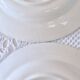 9 antique ironstone plates signed Longchamp "Marcel"
