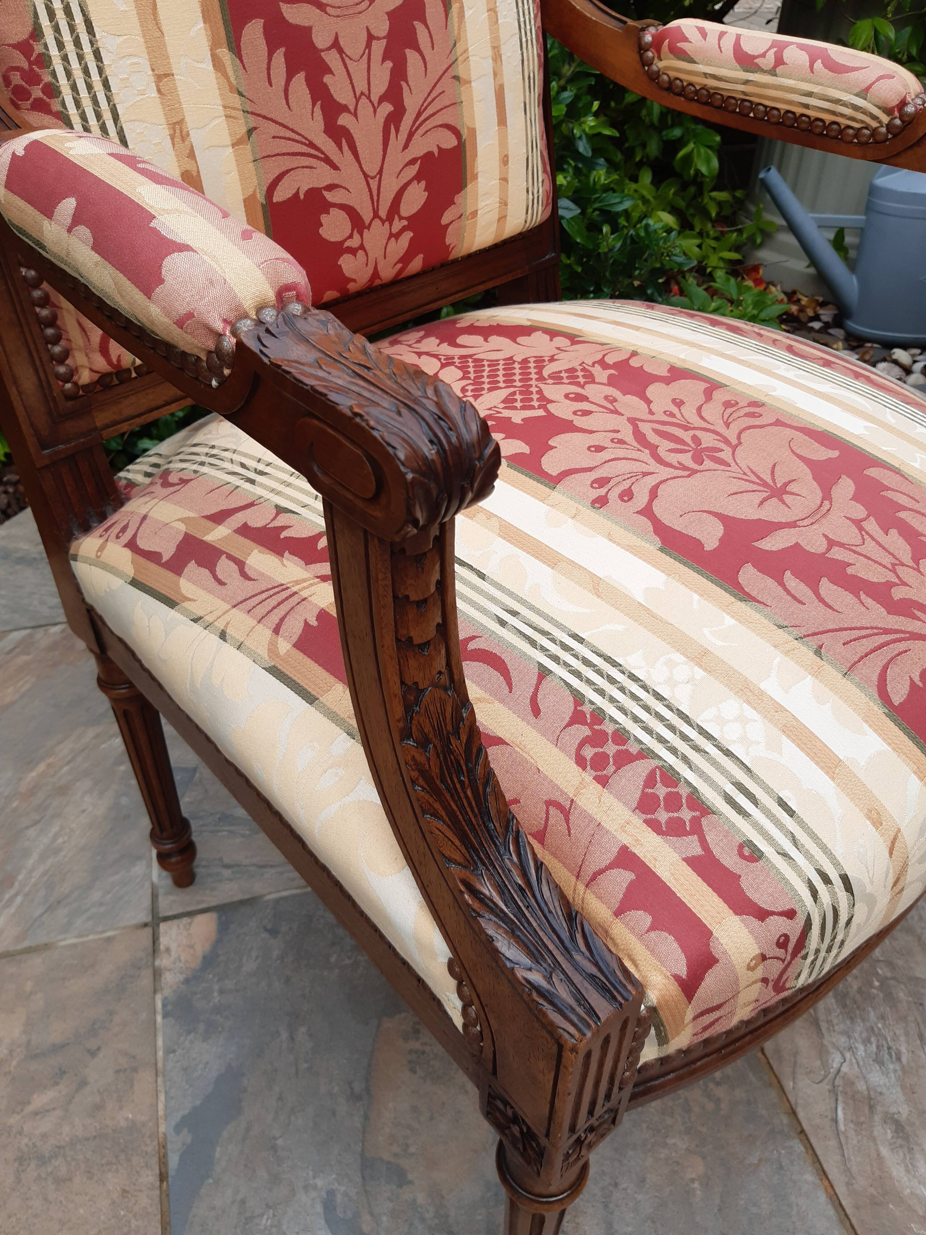 Walnut chair, LouisXVI style, late 19th