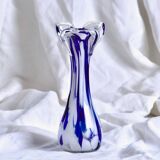 Blue and white Murano glass vase