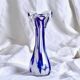 Vase en verre de Murano bleu et blanc
