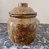 Vintage pyrite stoneware lid pot