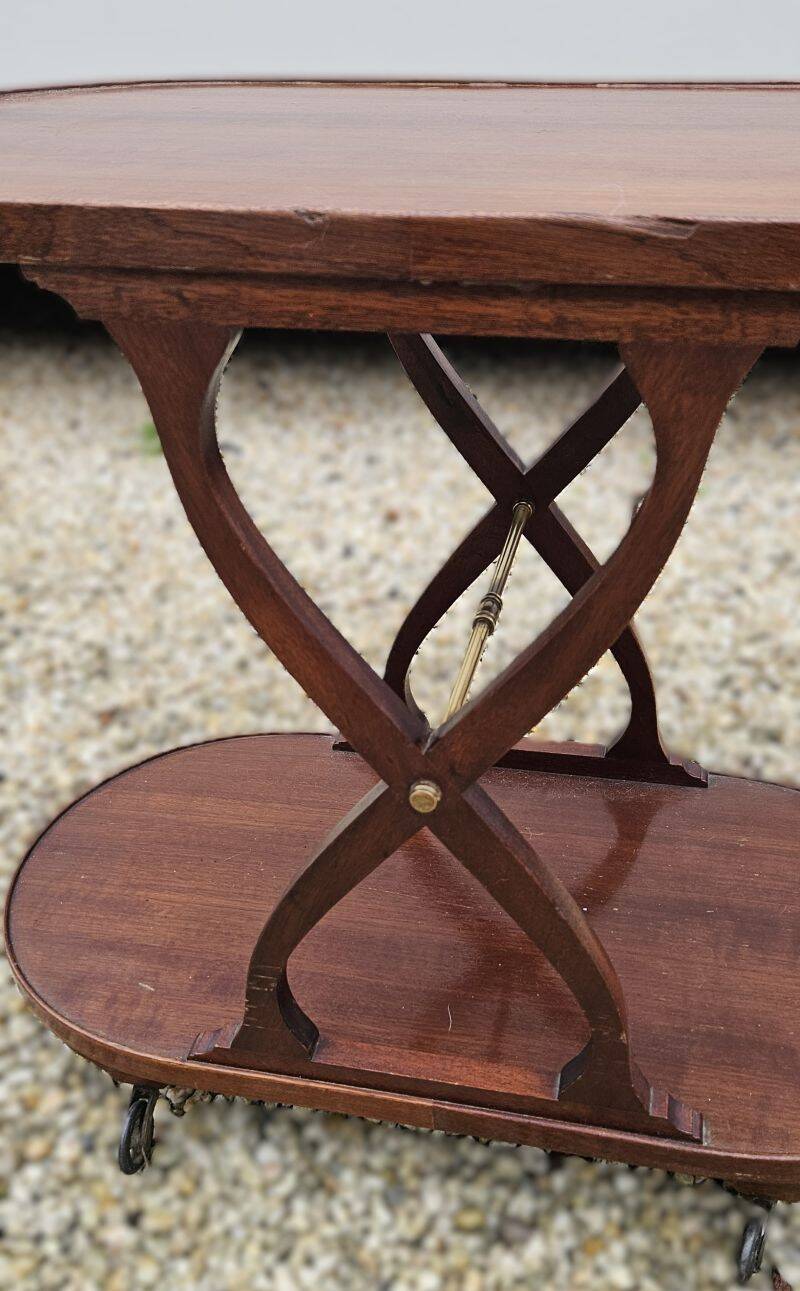 60s Mahogany Rolling Serving Trolley