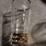 9 art-deco glasses in engraved crystal with gold trim