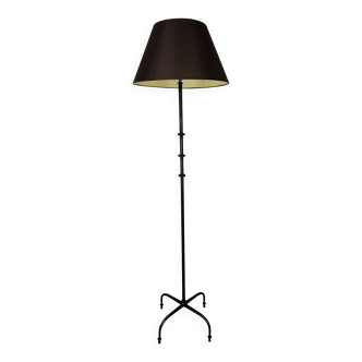 Brutalist wrought iron floor lamp, vintage