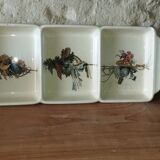 Three-compartment plate in earthenware from Obernai – Alsace