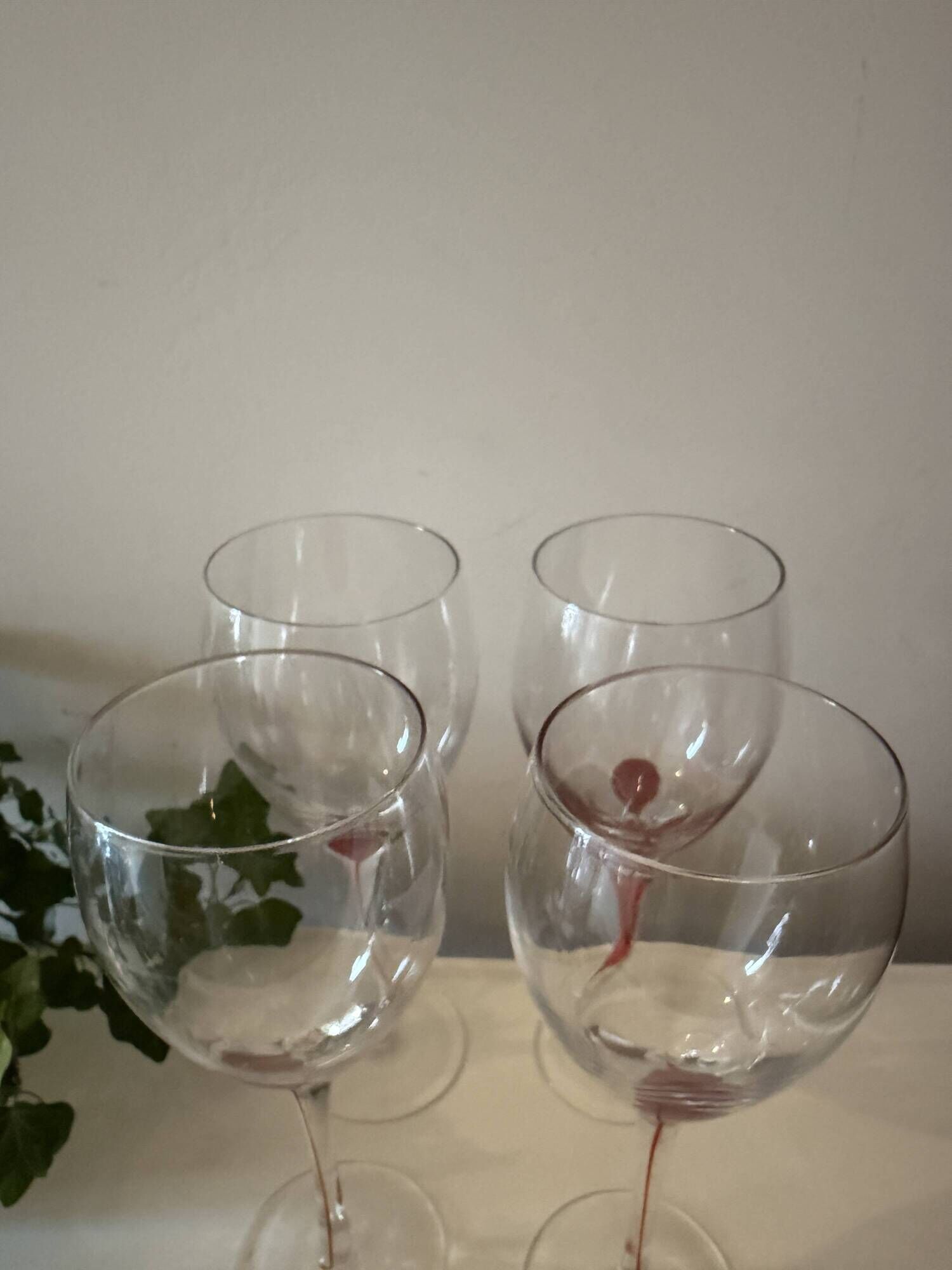 Luminarc Pop Art Red Drip Wine Glasses