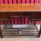 Ancien bureau en bois d'orme, époque Qing du XIXème siècle, ouvrant en façade par 4 tiroirs