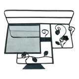 Art Deco wrought iron coat rack and mirror