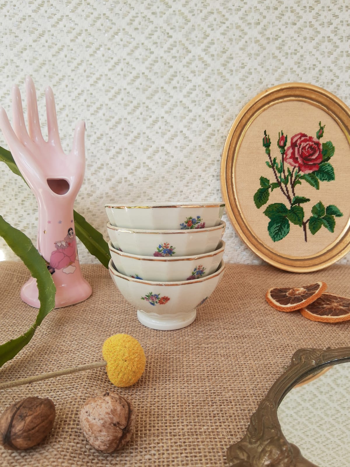 Set of 4 porcelain bowls of old limoges