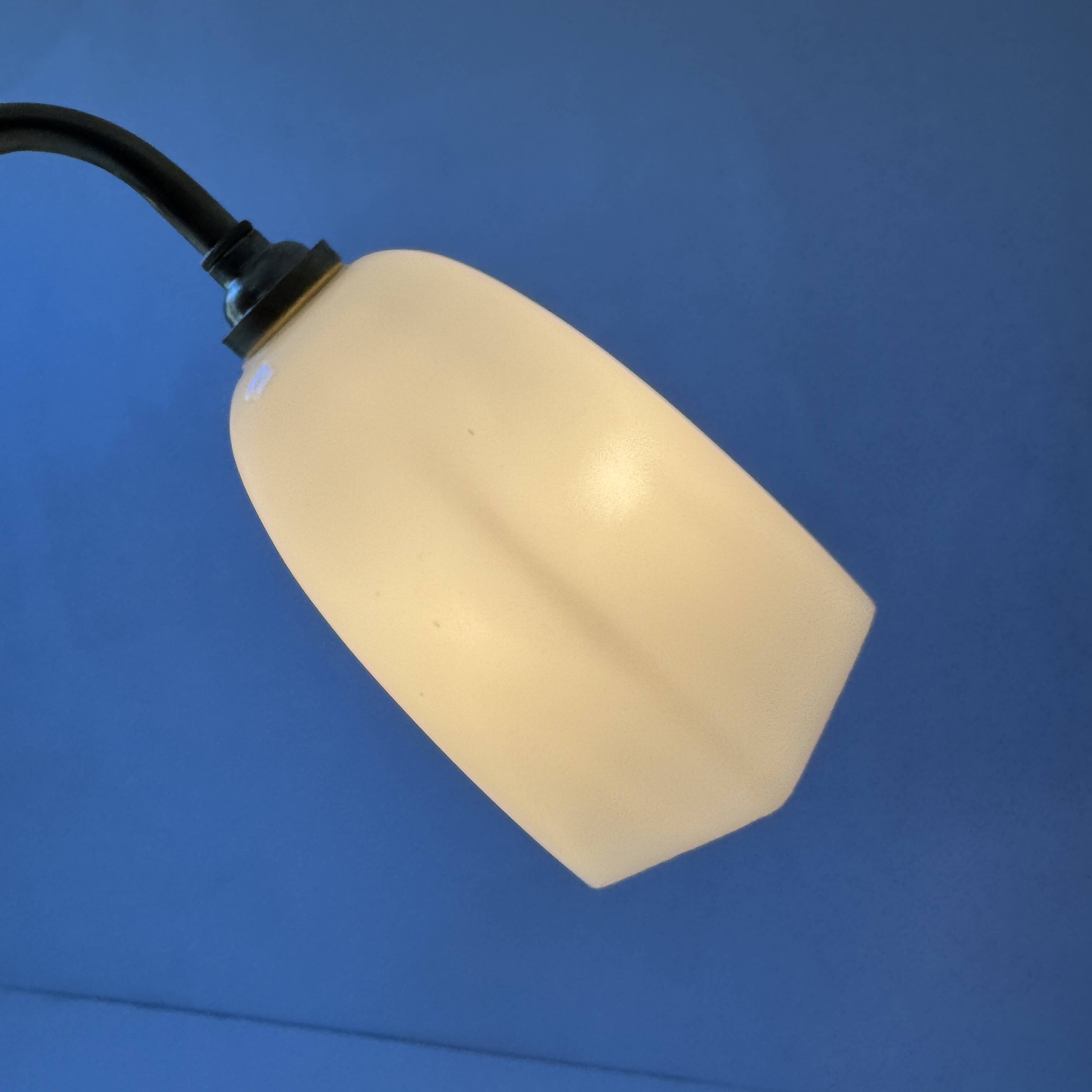Vintage opaline swan neck wall lamp