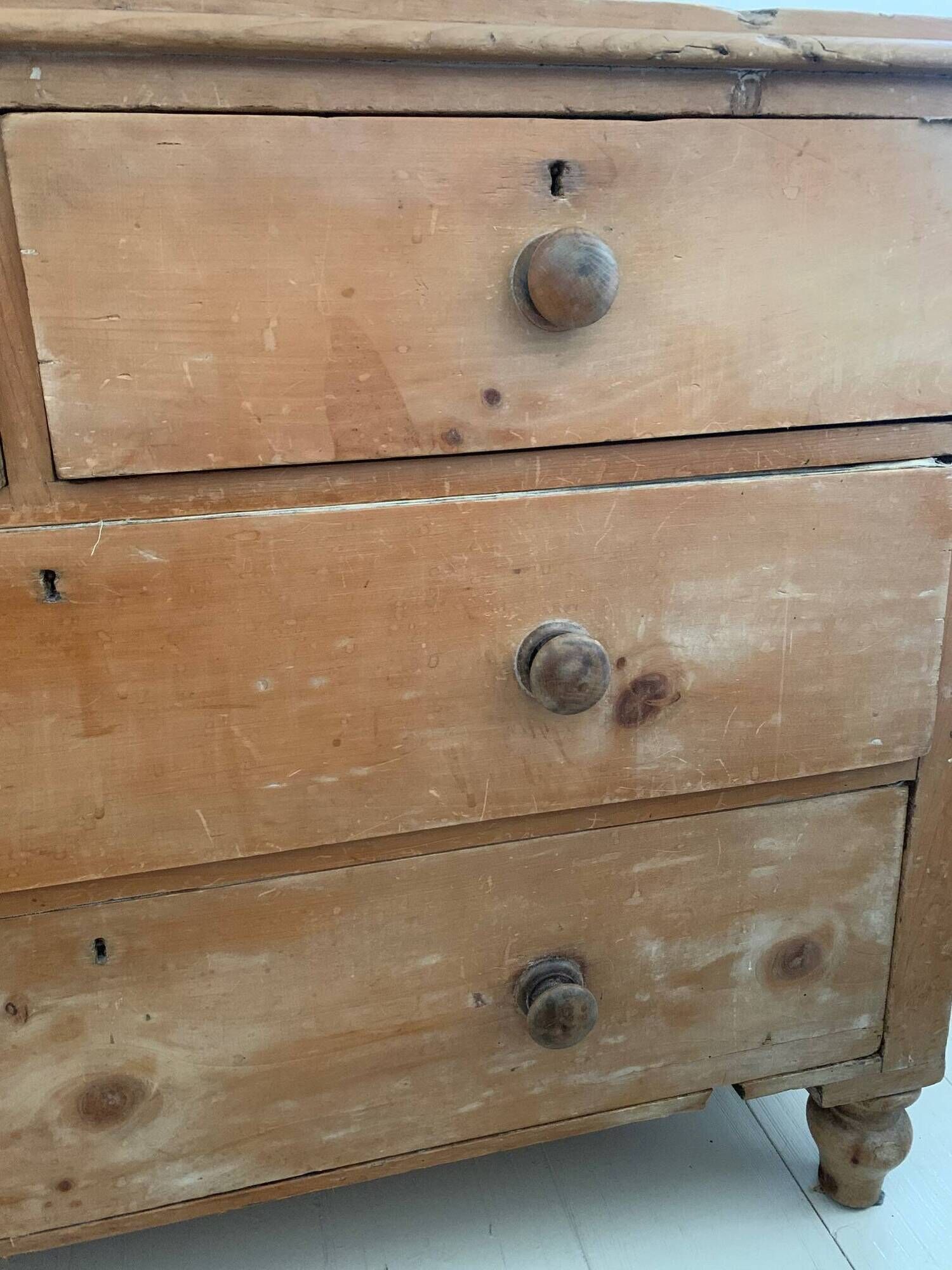 antique English wooden chest of drawers