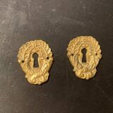 Pair of old locks in bronze or brass