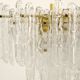 Frosted glass and brass chandelier by Kinkeldey, Germany, 1960s.