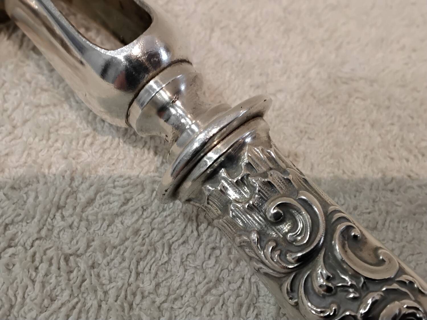 Some silver-plated handles, 950 Minerve, Rocaille style, Ravinet.