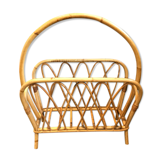 Rattan magazine holder