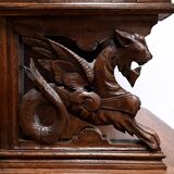 Narrow Oak Display Cabinet, Louis XIII style – Late 19th century
