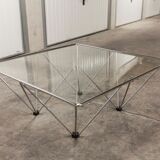 1980 glass square coffee table