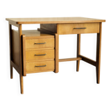 Oak and leather desk, France 1955