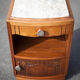 Bedside table, wooden nightstand with marble plate, art deco furniture, vintage furniture