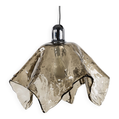 Lampe pendentif en mouchoir, style Mazzega, Murano