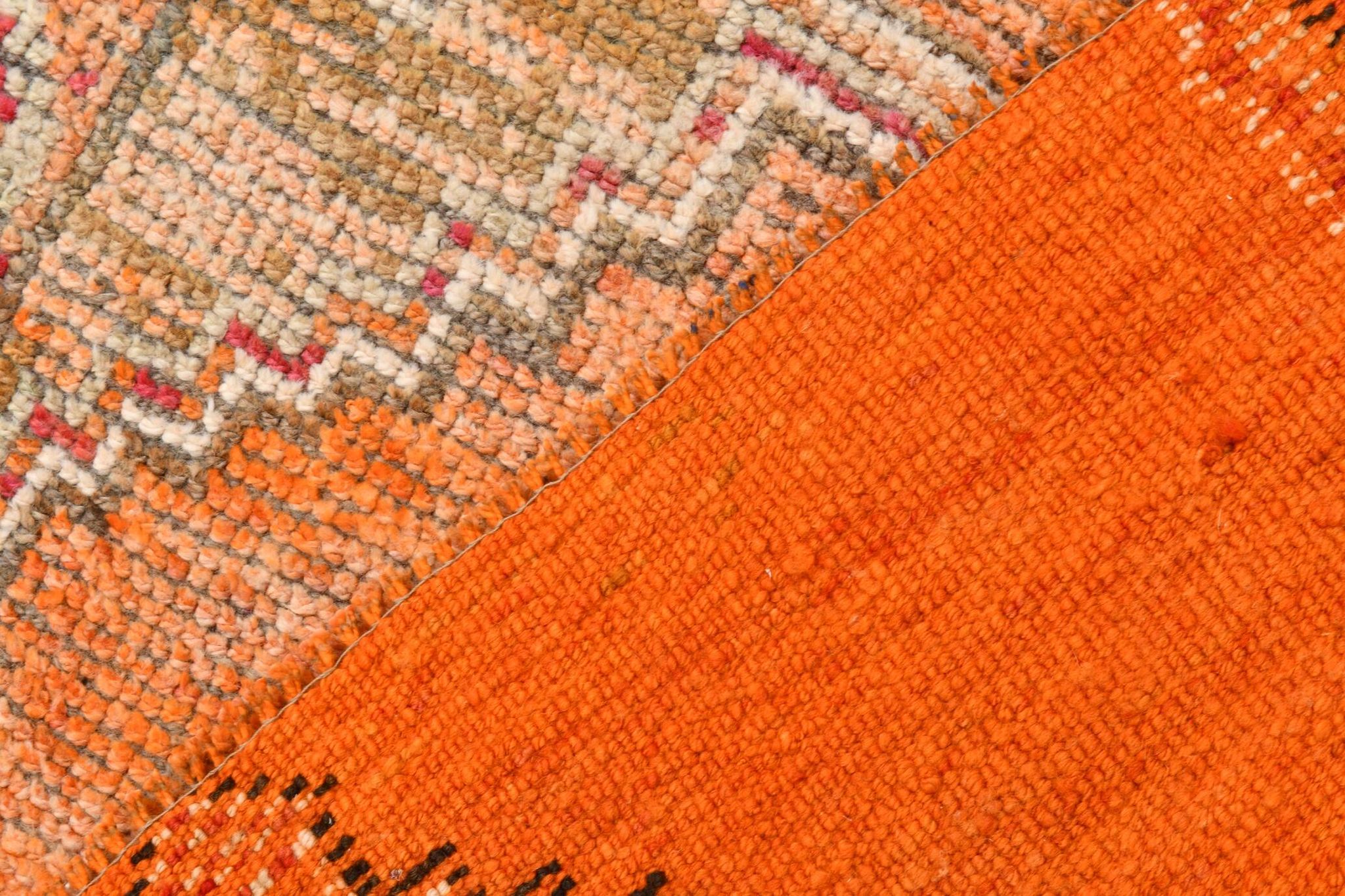 Pink & Orange Oriental Pattern Turkish Runner Rug, 90x306Cm