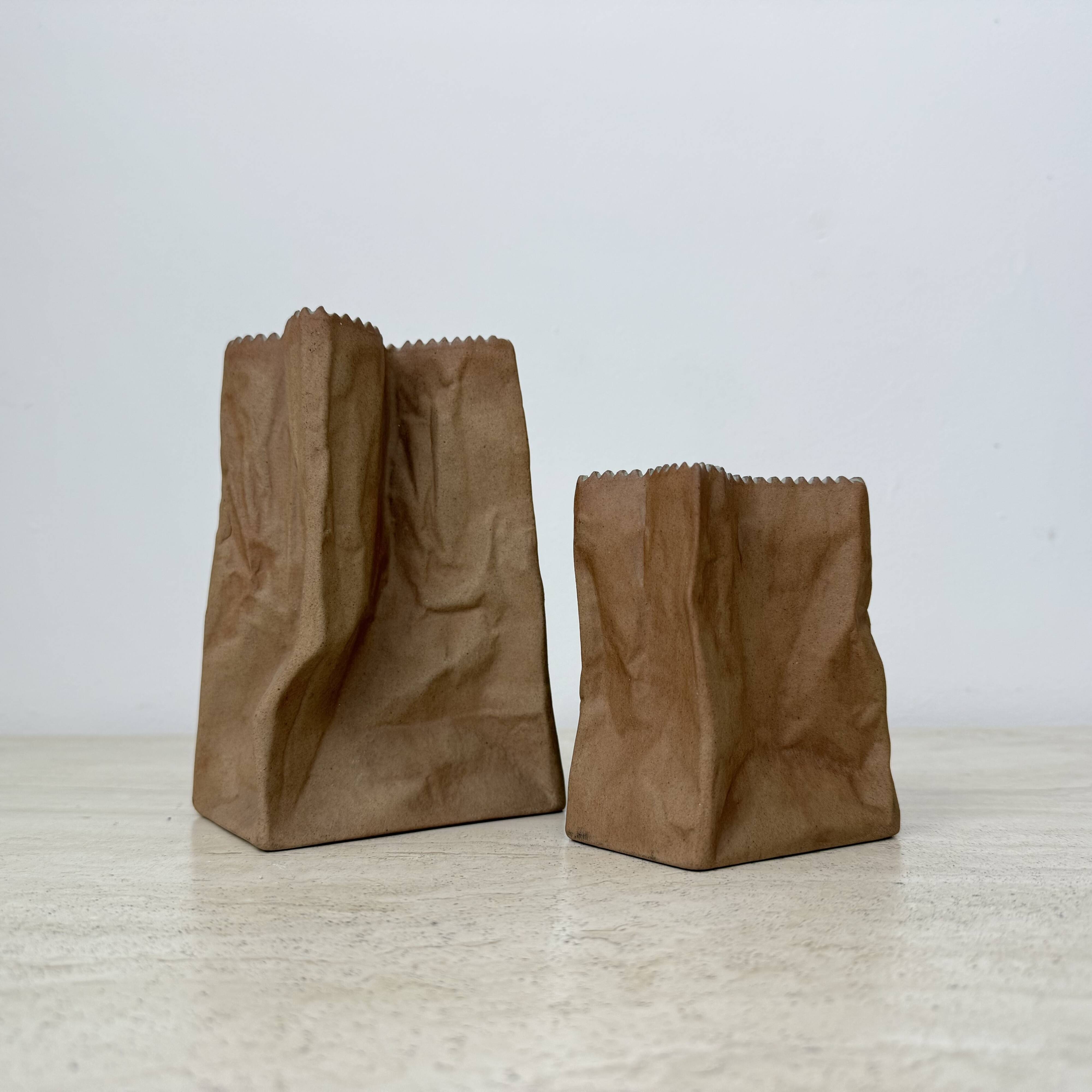 Set of 2 Rosenthal Paper bag vase by Tapio Wirkkala , 1970’s