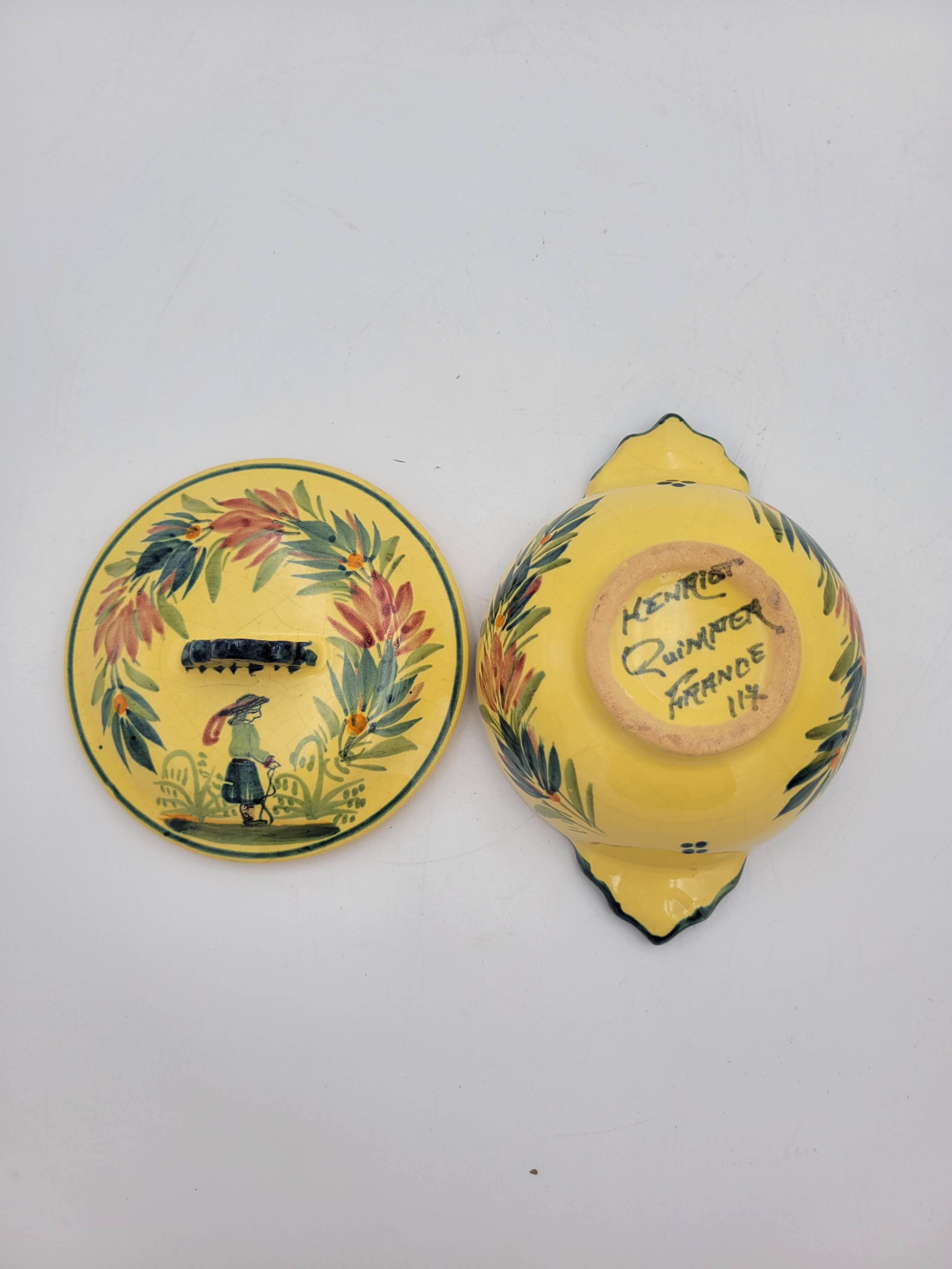 Old Henriot Quimper broth bowl