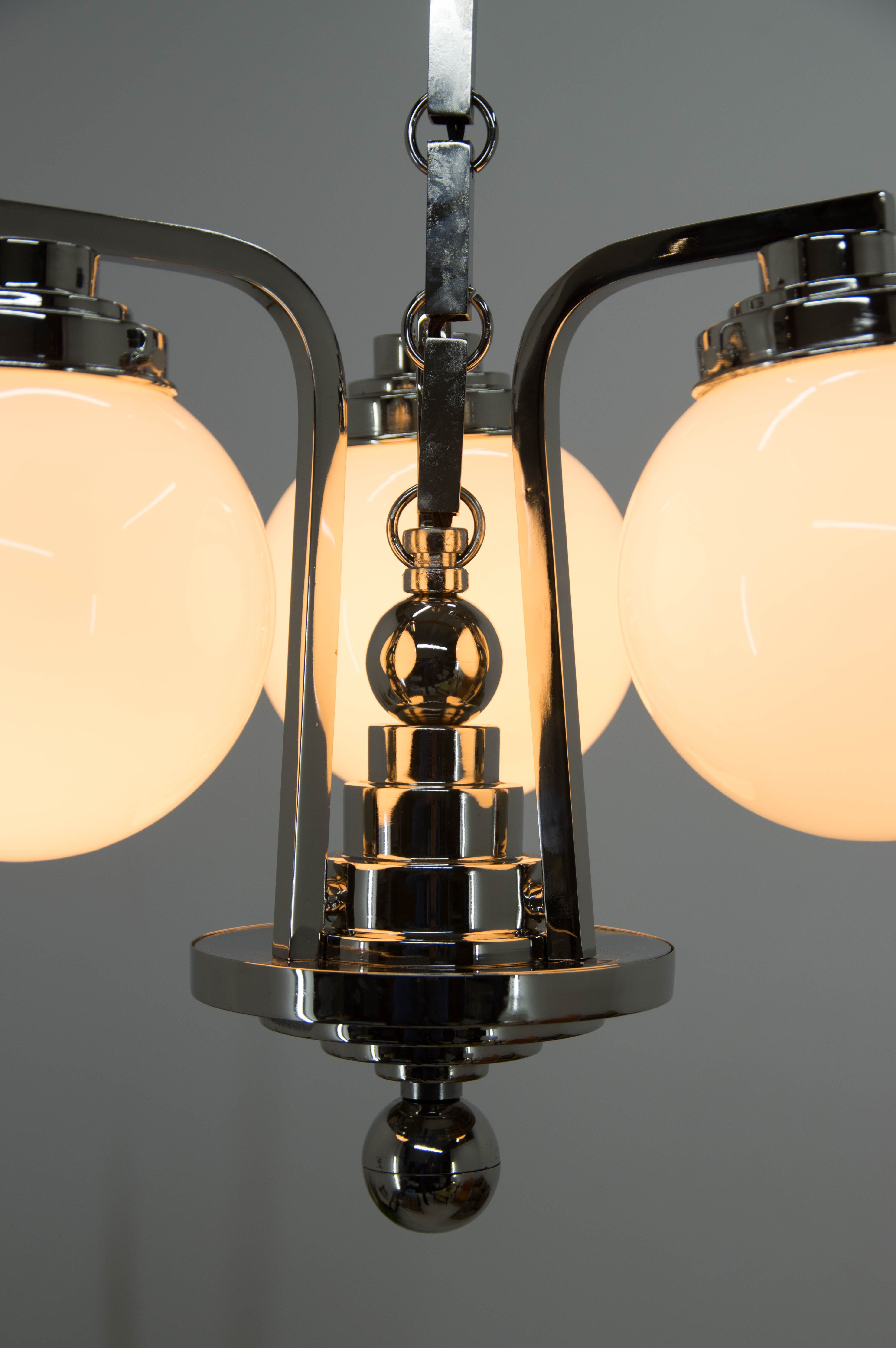 Art Deco 3-flamming Chandelier, 1920s