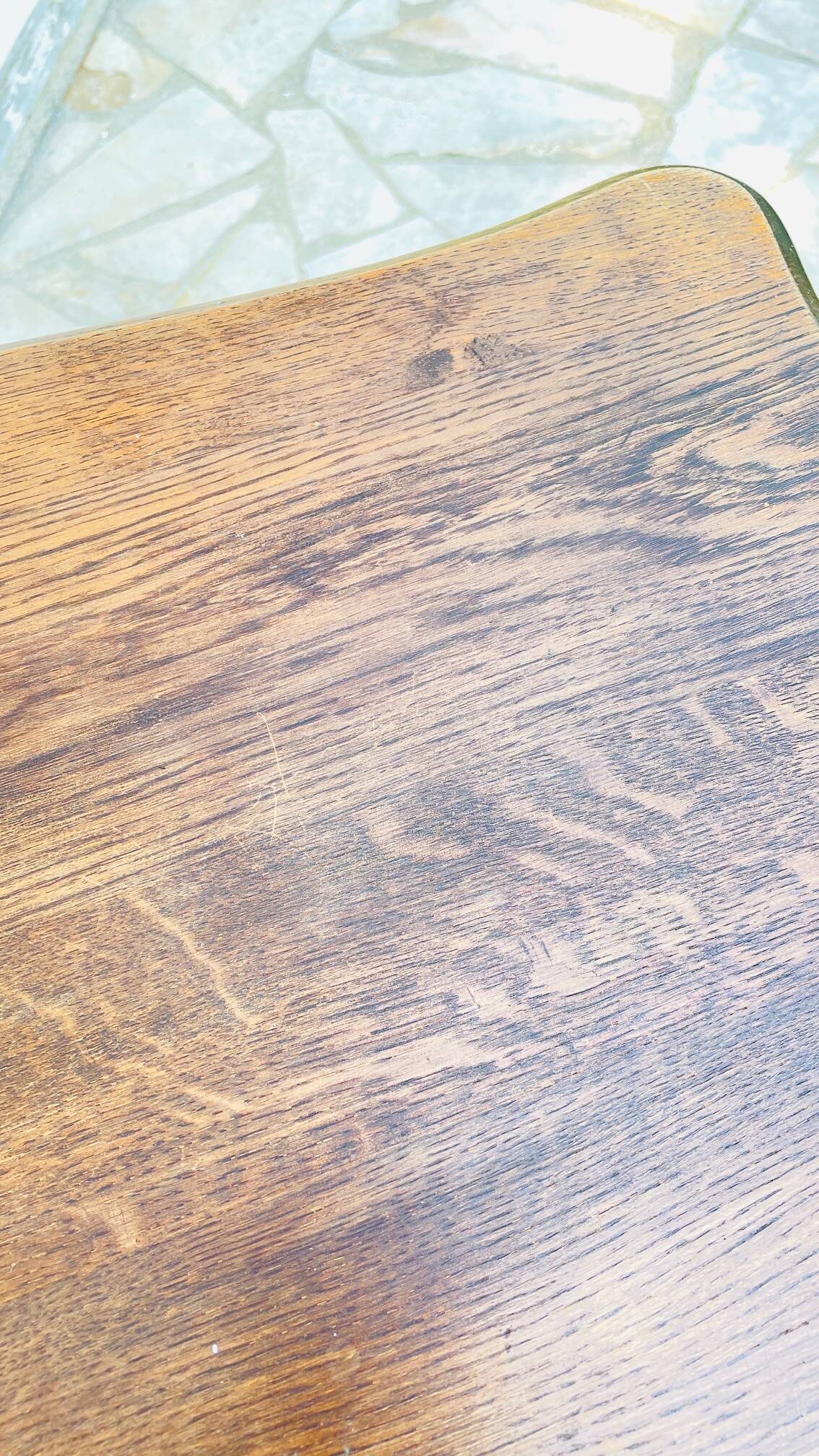 Desserte solid wood shelf and curved legs vintage