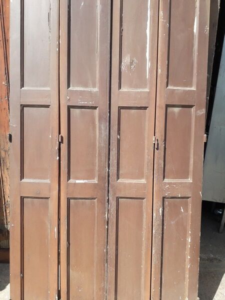 Lot shutters / doors / 4 elements solid wood patinated ep 1940 - 216cm