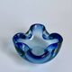 Murano Glass Bowl in Deep Blue and Mint Green