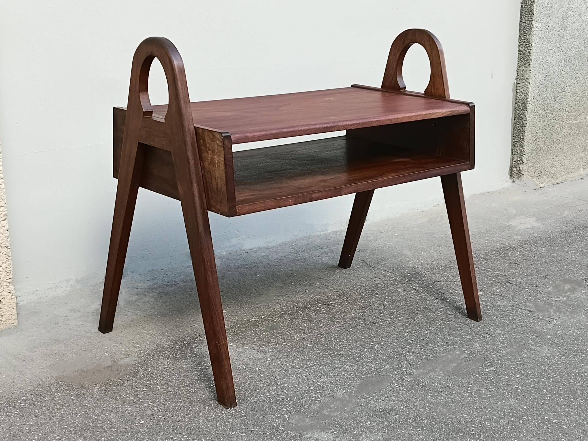 1950s solid wood side table
