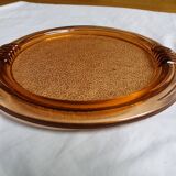 plateau ou plat en verre rosaline couleur saumon