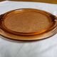 salmon-colored rosaline glass tray or dish