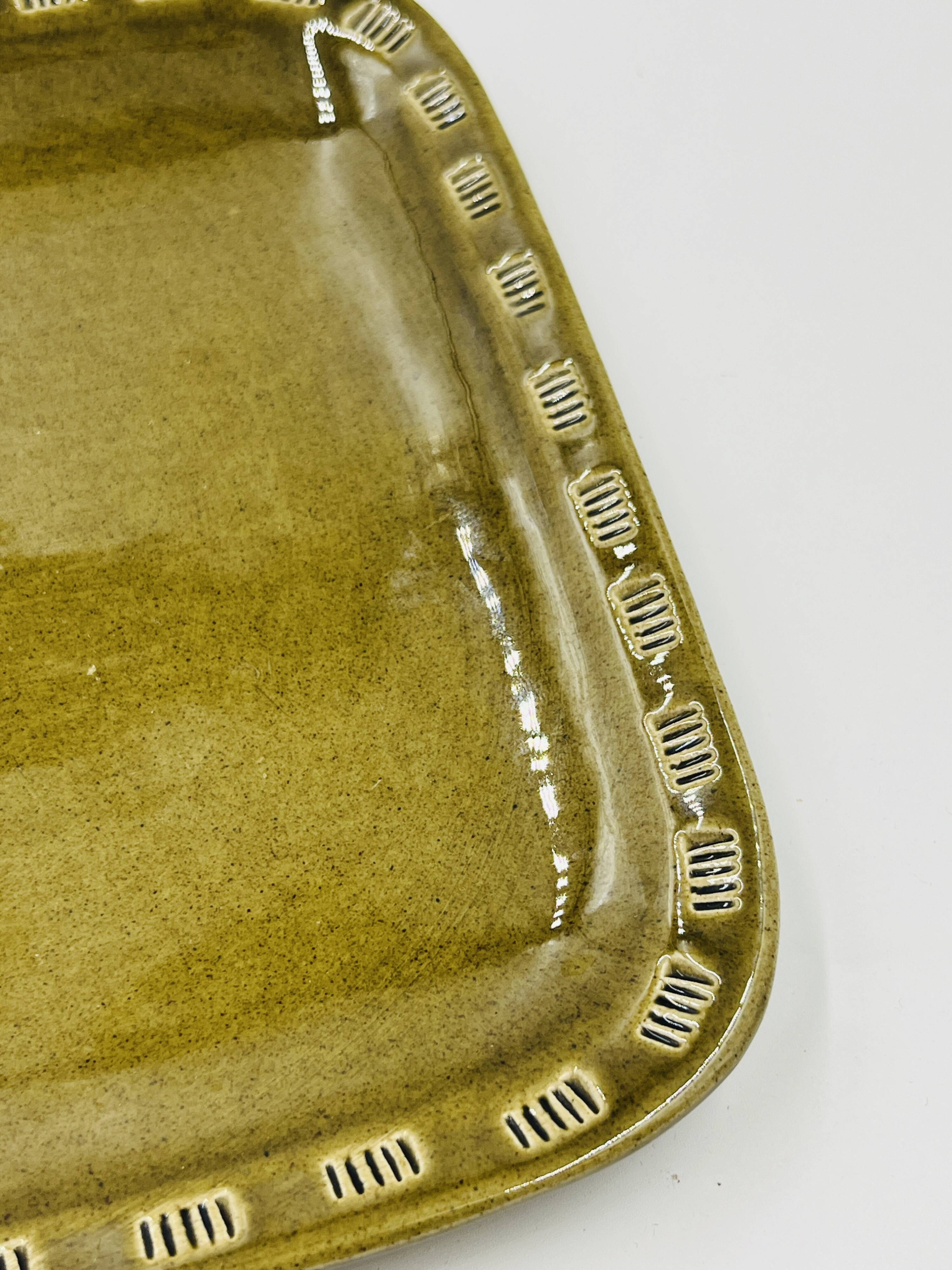 Lot 5 assiettes carrées töreboda keramik christer heijl